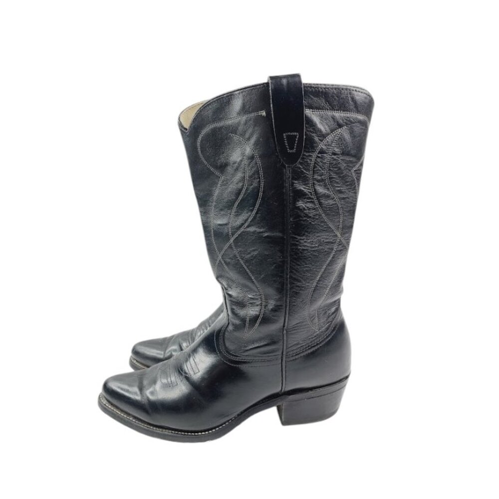 Tony Lama Men's Black Vaquer Cowboy Mid-Calf Western Boot‎ Size 9EE